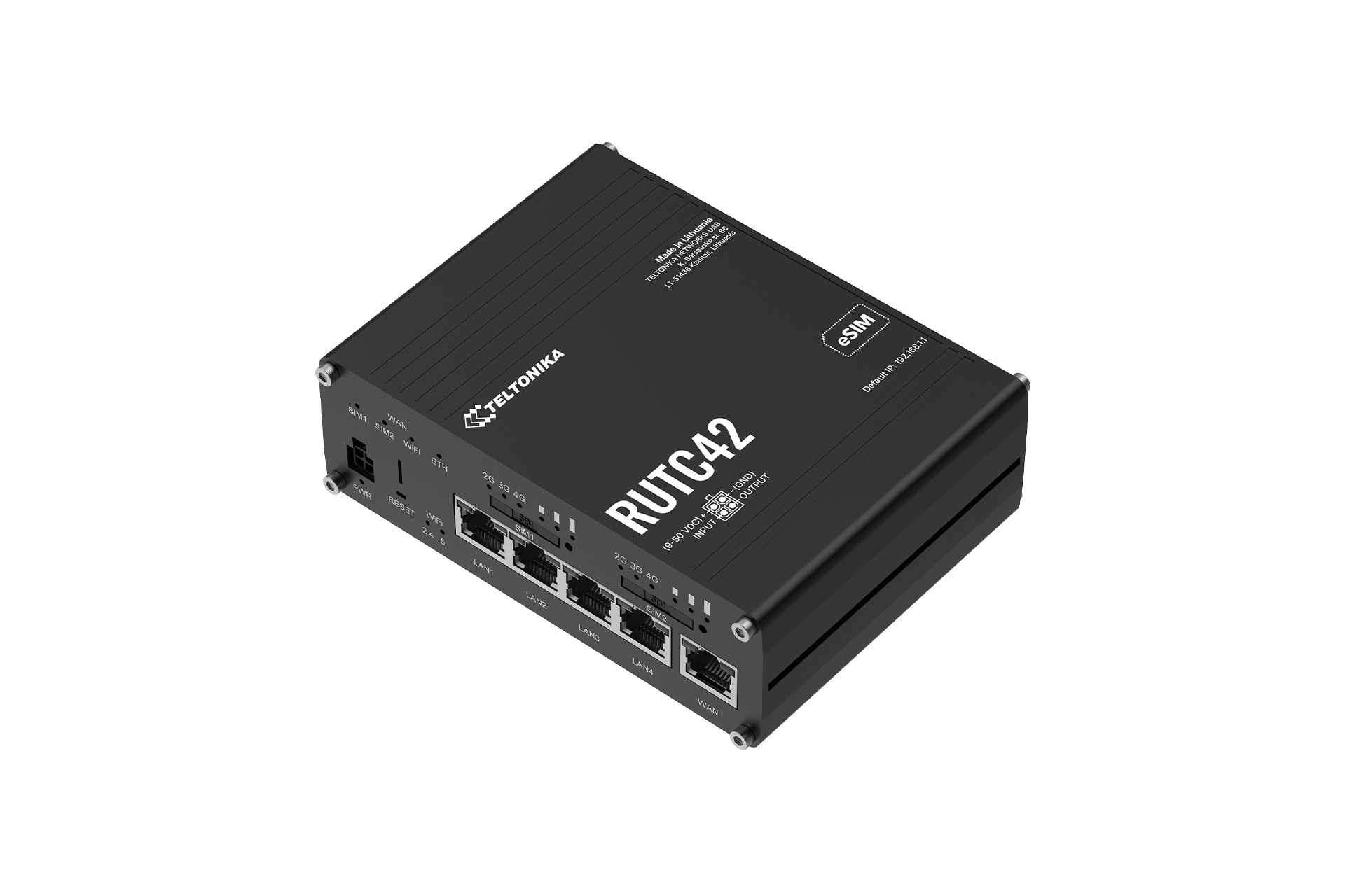 Teltonika RUTC42 dual modem industrial 4G LTE router for failover and load balancing