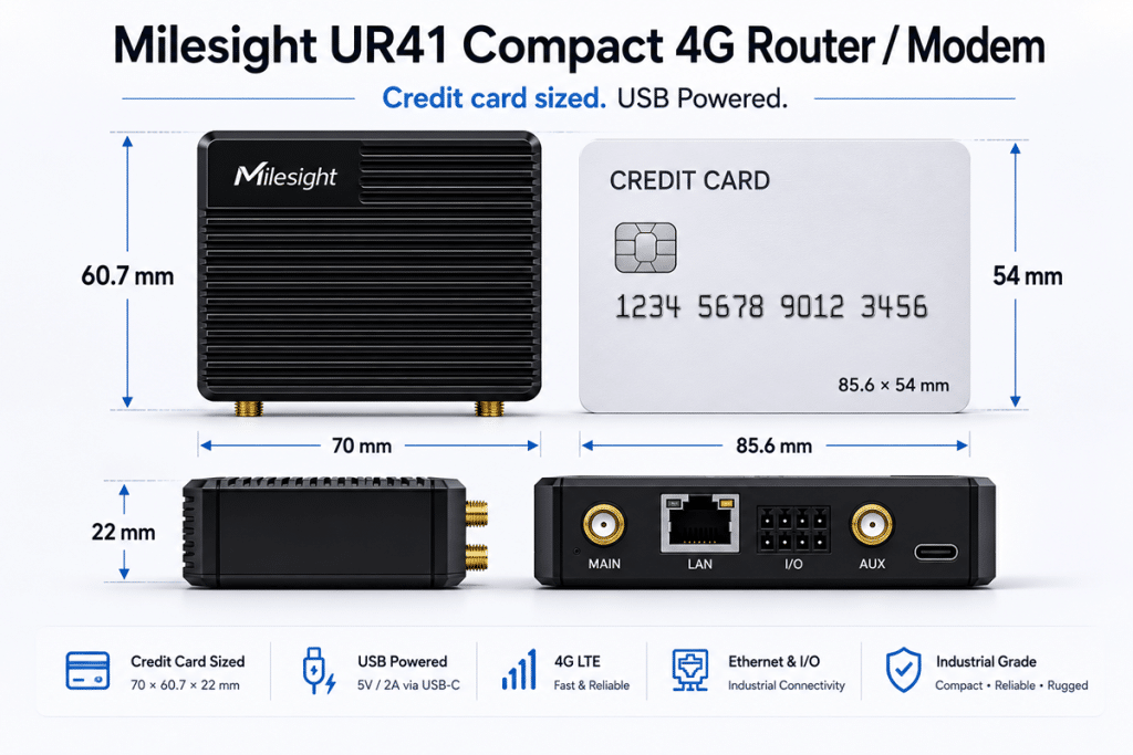 Milesight UR41 Credit Card Sized 4G Router